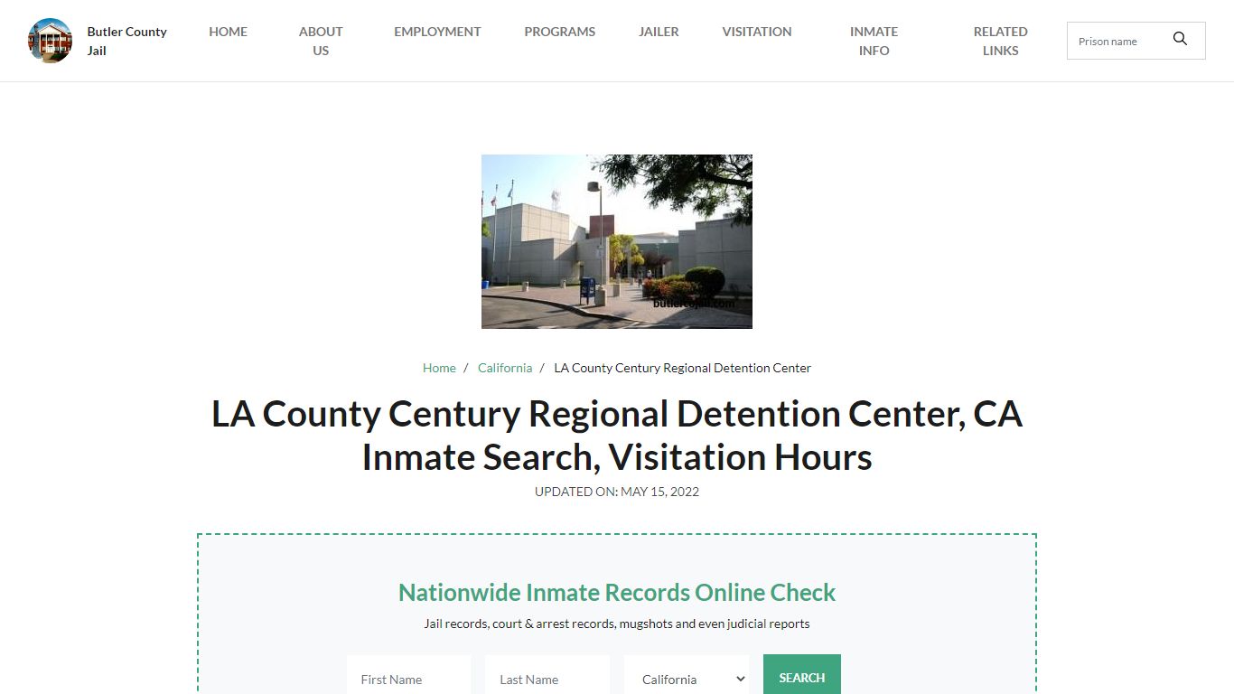 LA County Century Regional Detention Center, CA Inmate Search ...