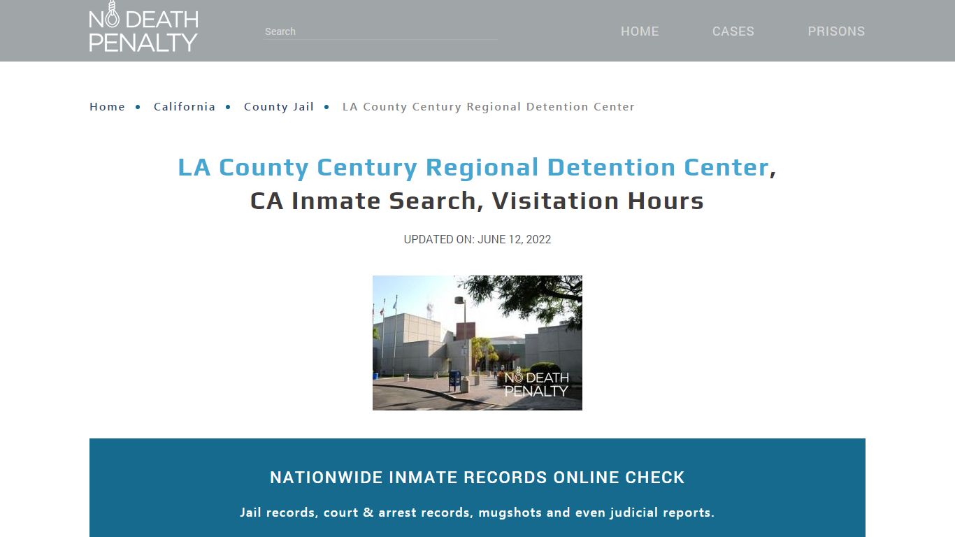 LA County Century Regional Detention Center, CA Inmate Search ...