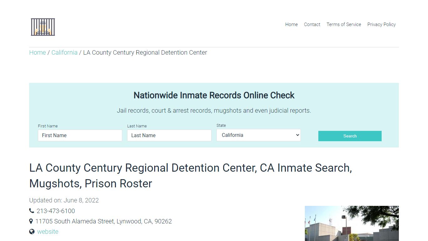 LA County Century Regional Detention Center, CA Inmate Search, Mugshots ...